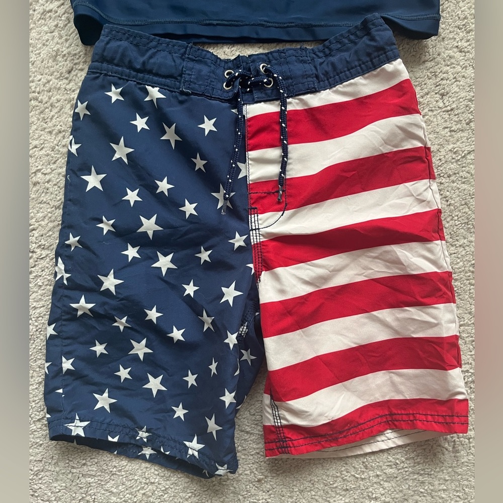 OshKosh B'gosh Patriotic Swim Trunk & Rash-guard Set - Picture 3 of 6
